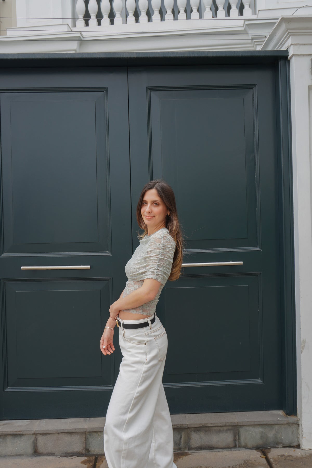 Sage Lace Top