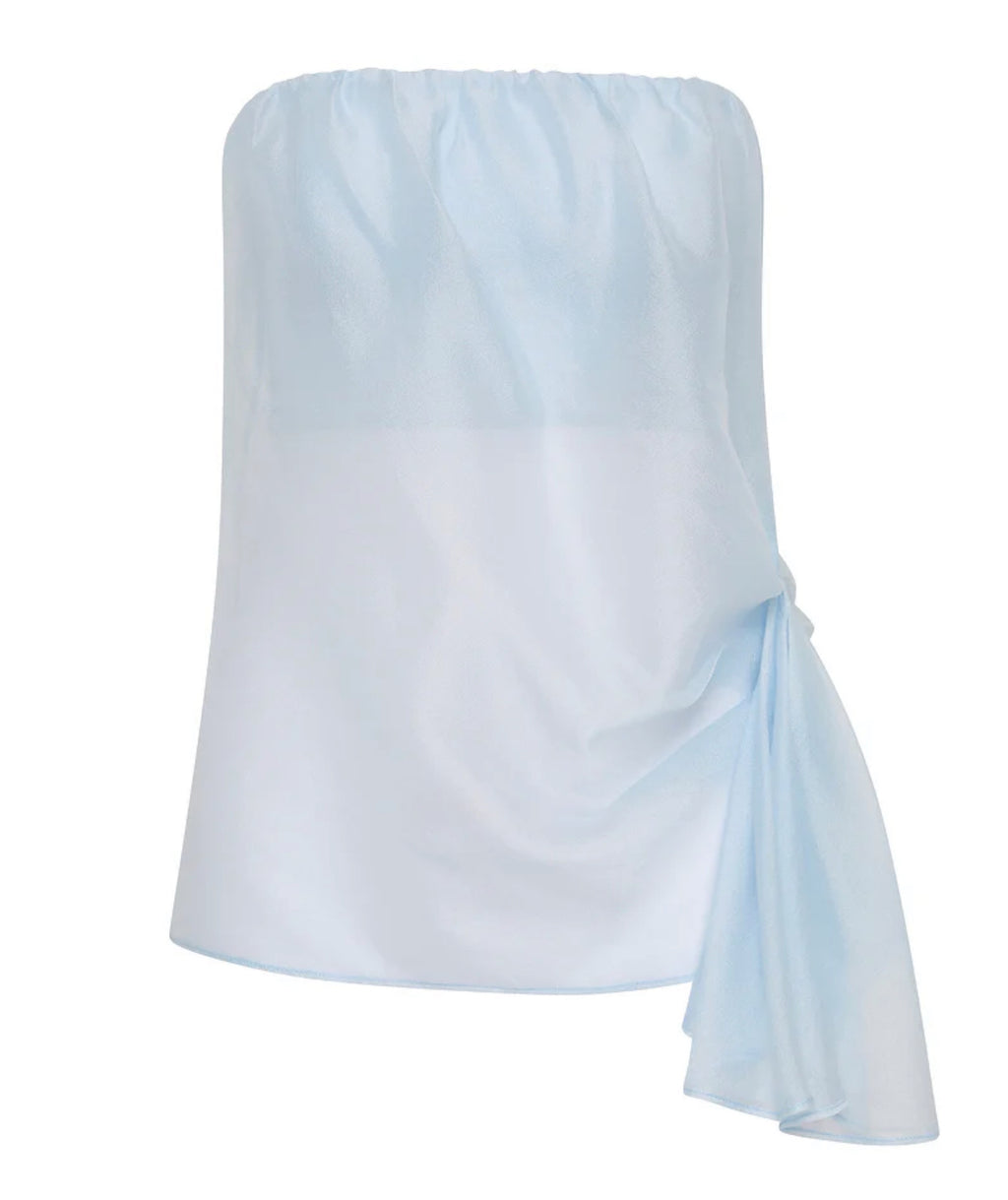 Luna strapless blue top
