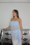 Luna strapless blue top