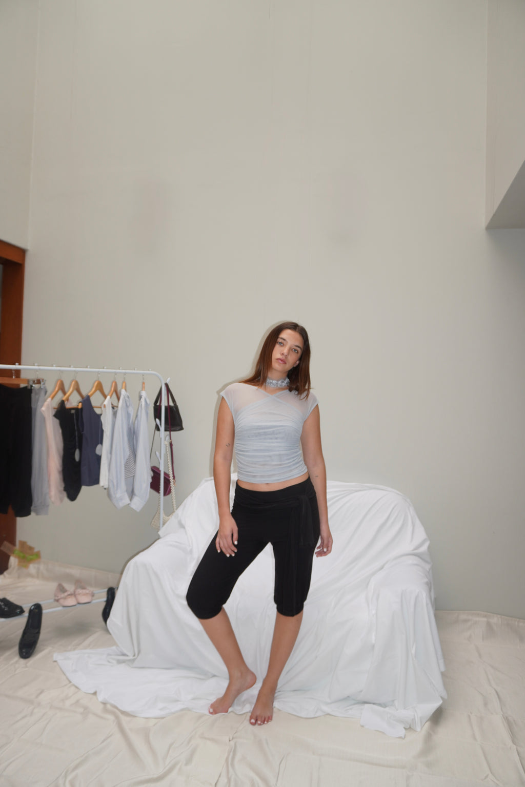 Agatha capri pants in black
