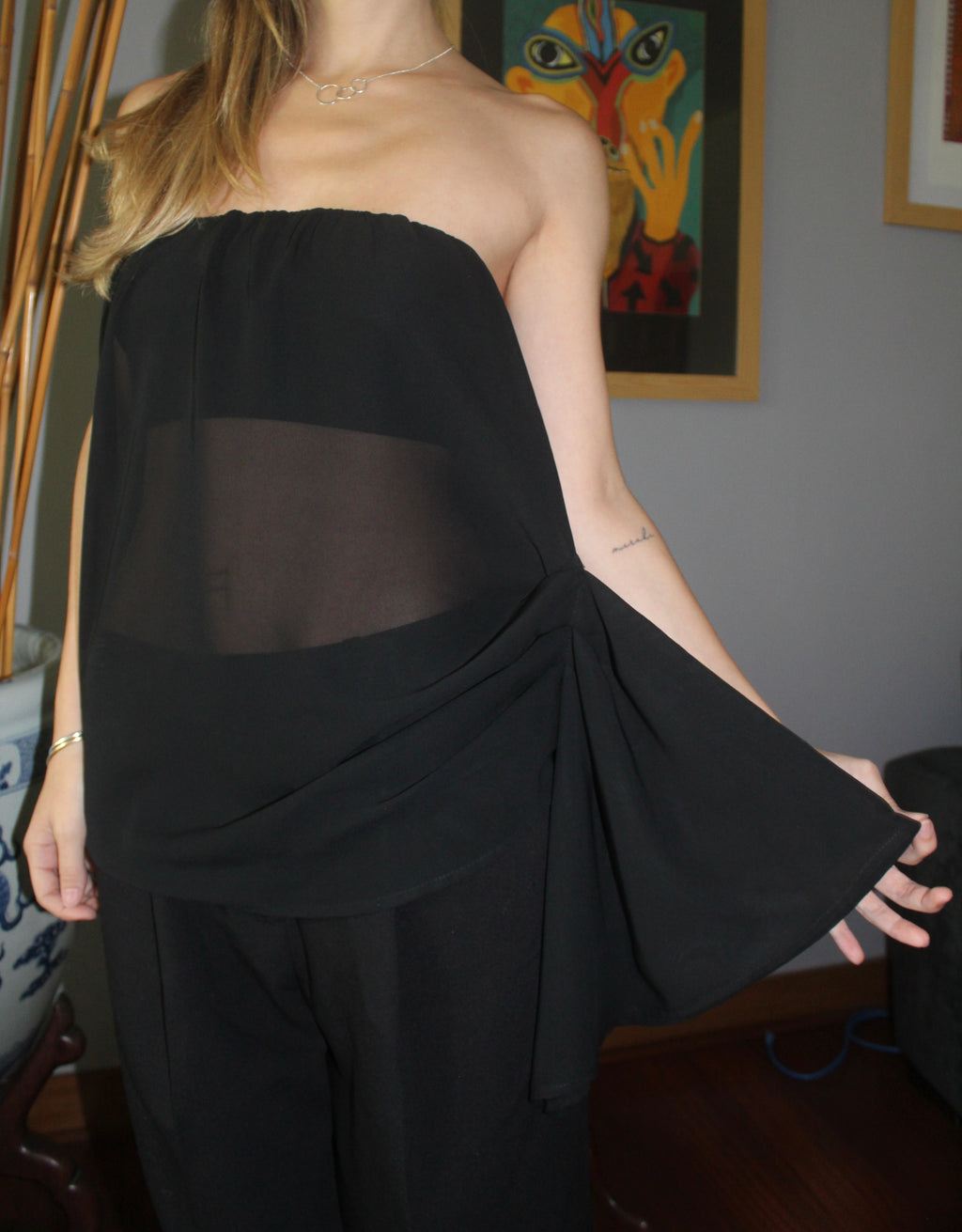 Luna strapless black top